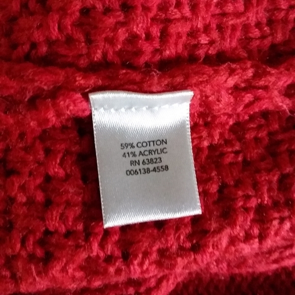 Christopher & Banks Women's Dark Red Open Hooded Knit Sweater Cardigan - Picture 7 of 7